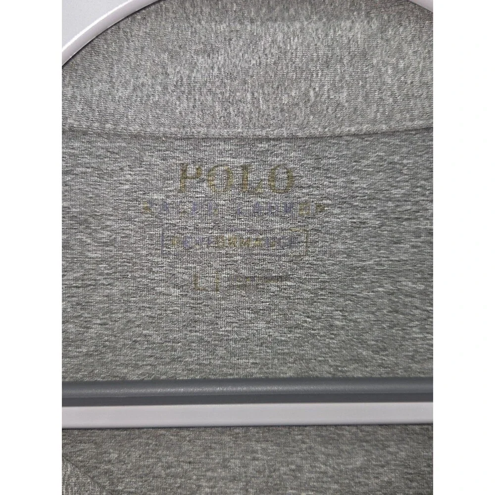 Polo Ralph Lauren Performance Polo Shirt Gray Purple Pony Golf Stretch Large